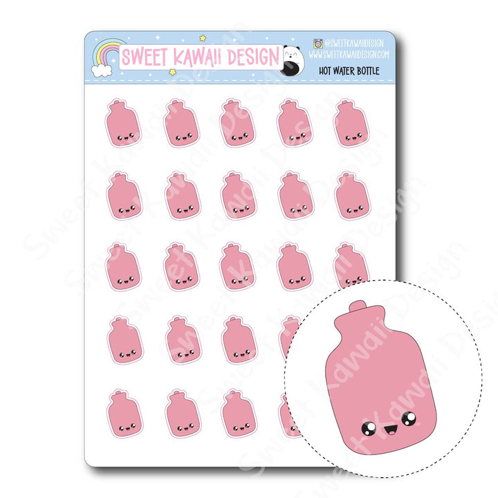 Kawaii Hot Water Bottle Stickers