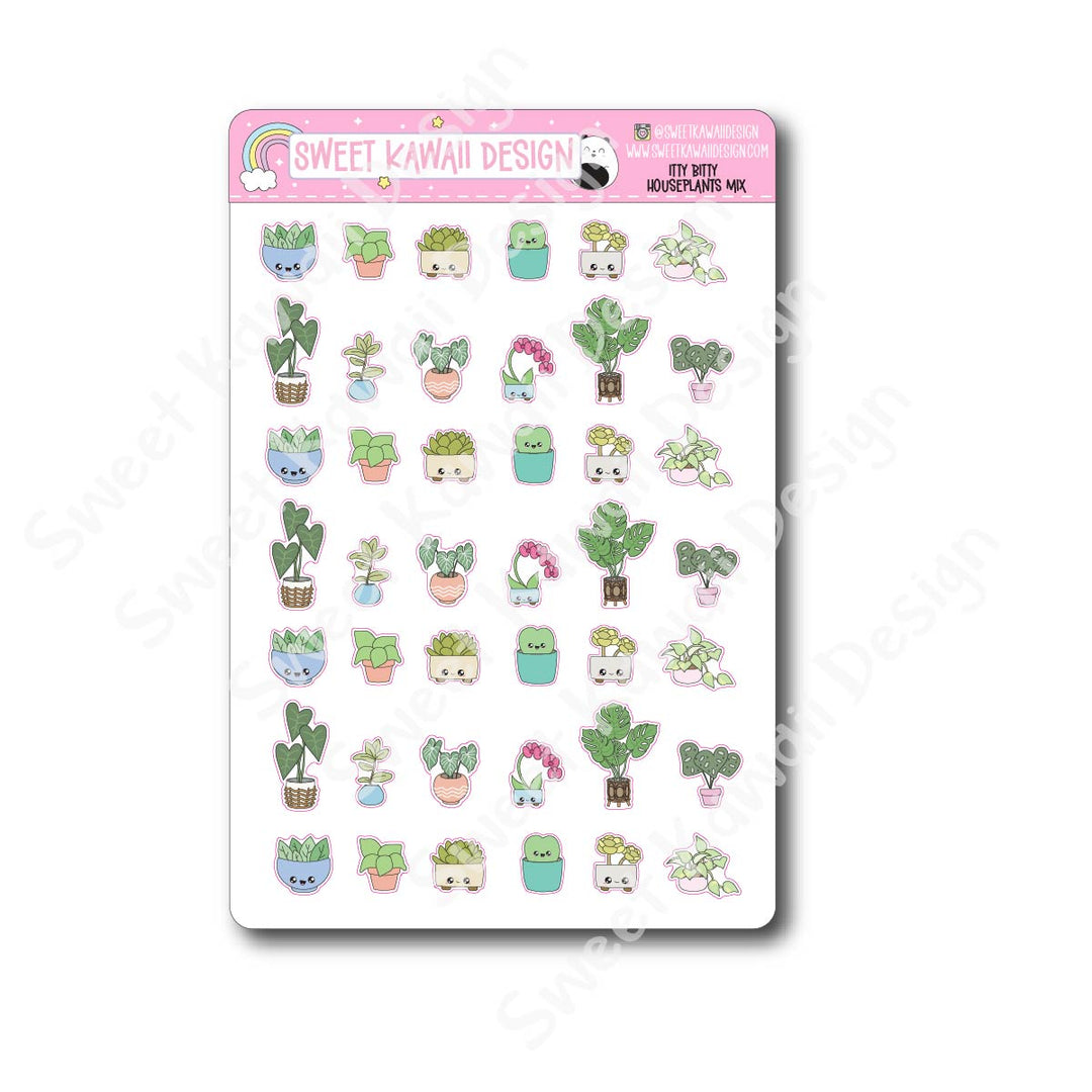 Kawaii Houseplants Mix Stickers