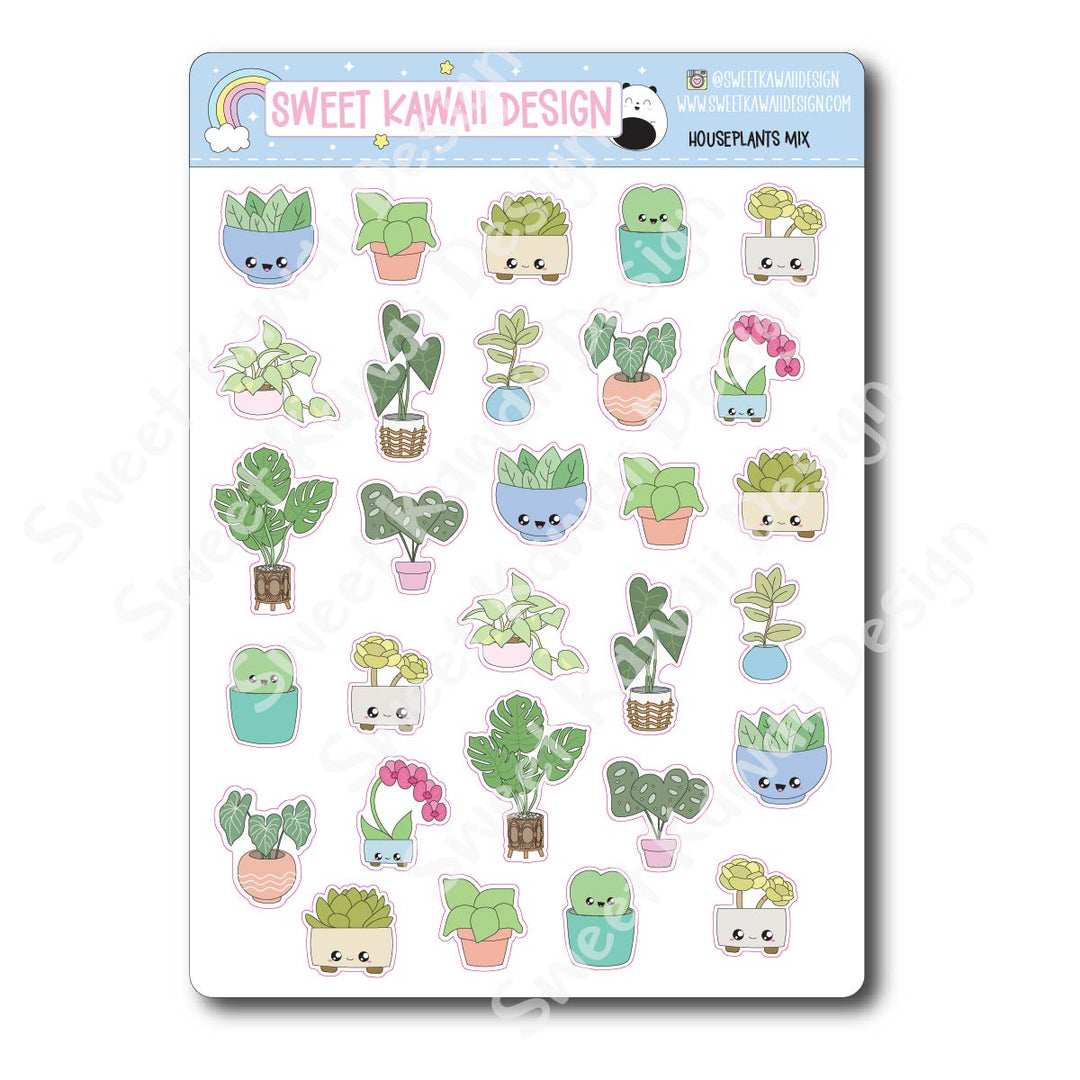 Kawaii Houseplants Mix Stickers