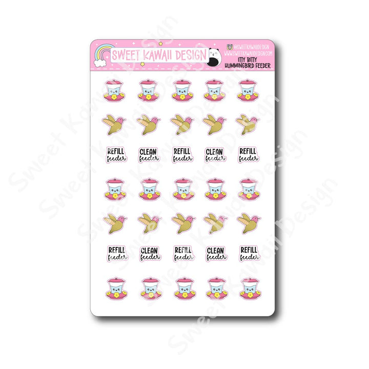 Kawaii Hummingbird Feeder Stickers