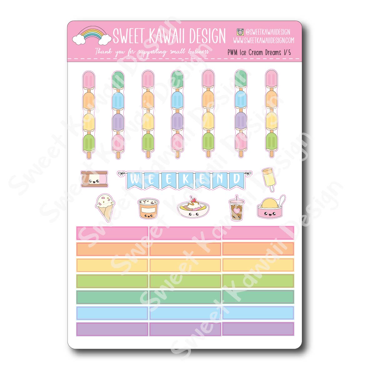 Weekly Kit  - Ice Cream Dreams HORIZONTAL