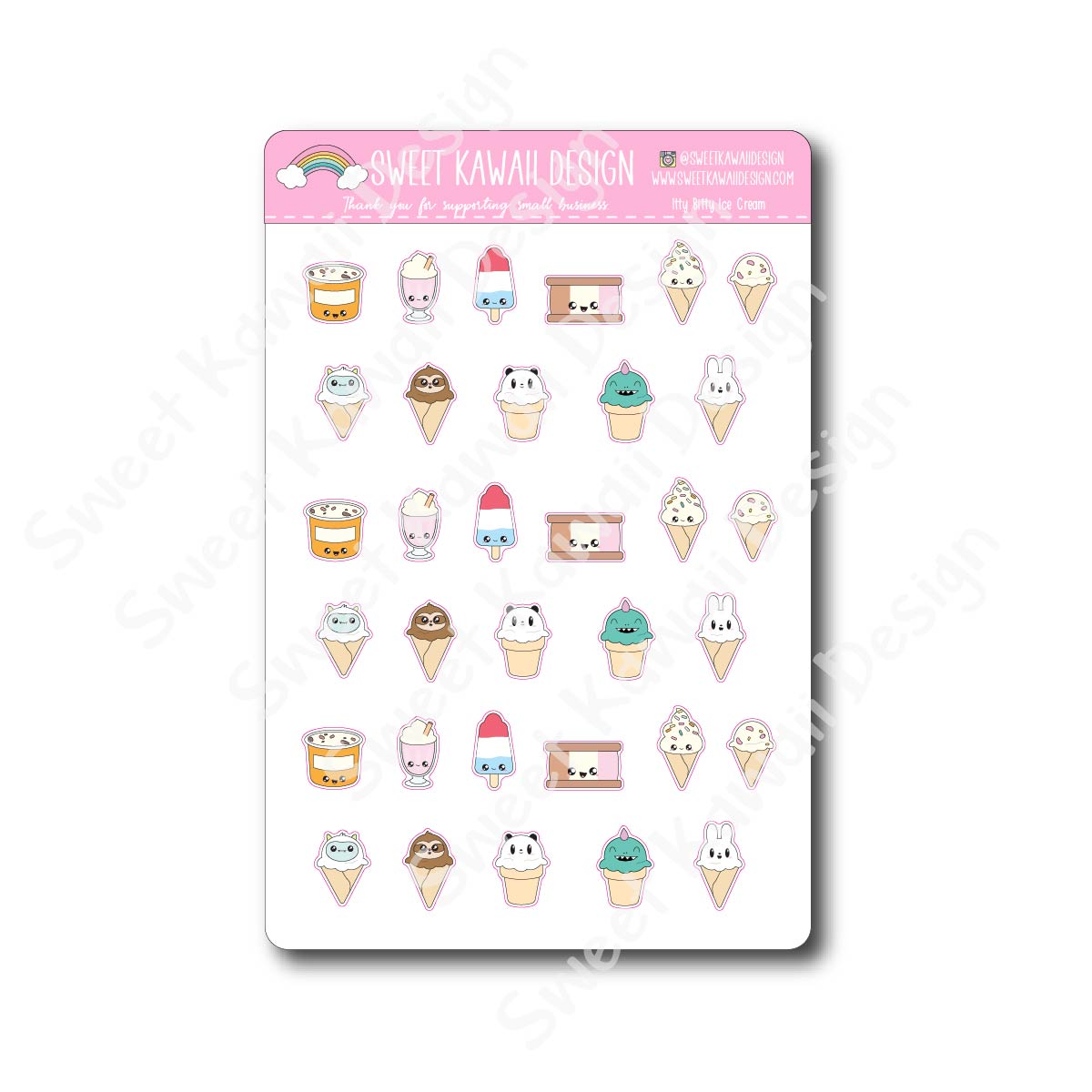 Kawaii Ice Cream Stickers