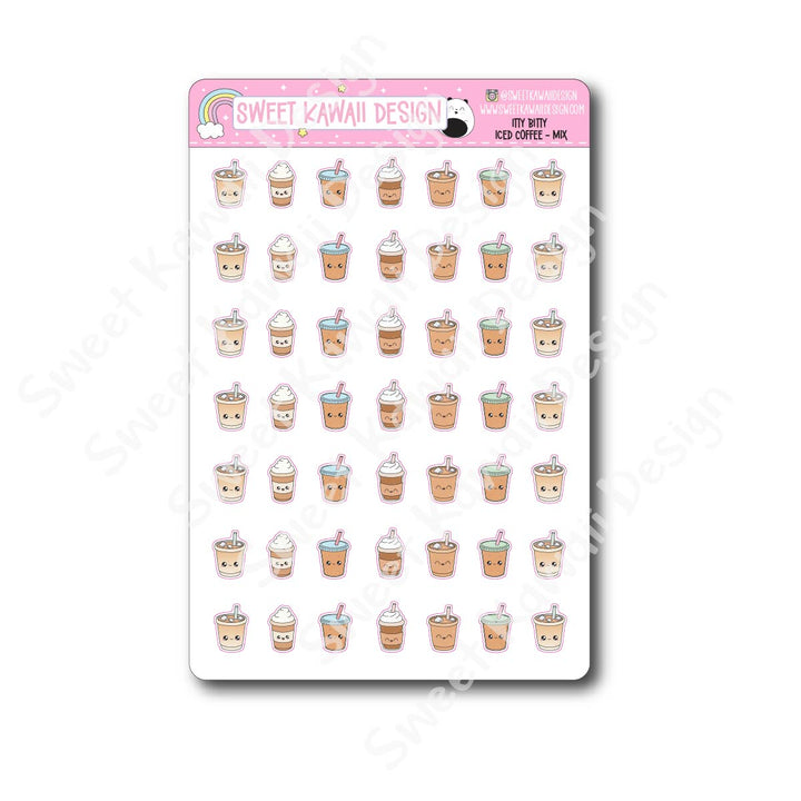 Kawaii Iced Coffee Mix Stickers