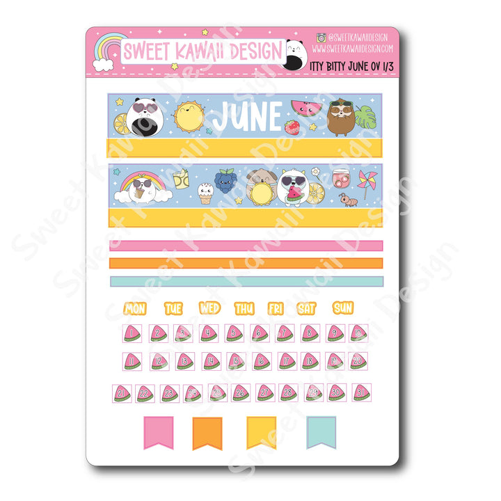 Itty Bitty June 2025 Monthly Overview Stickers