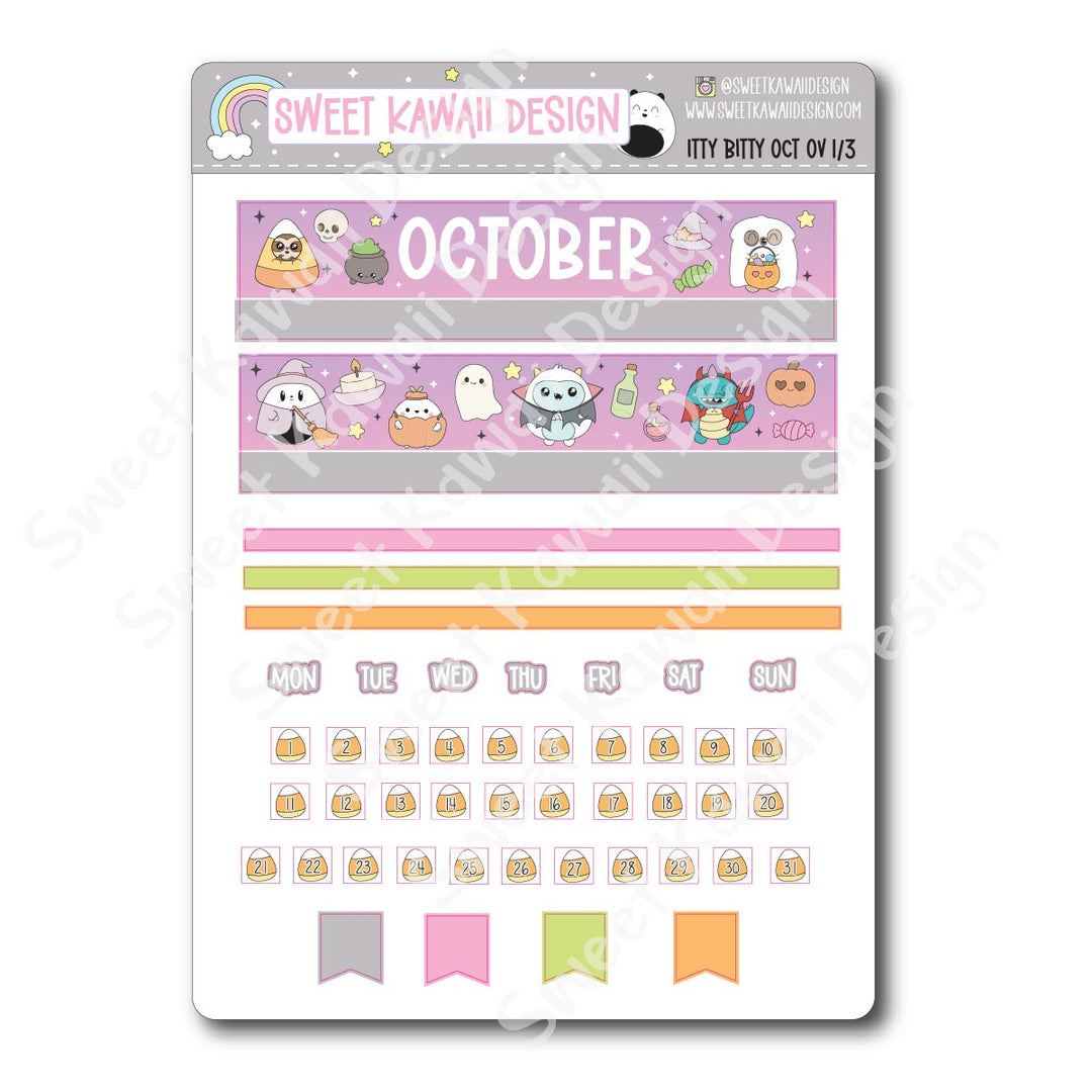 Itty Bitty October 2025 Monthly Overview Stickers