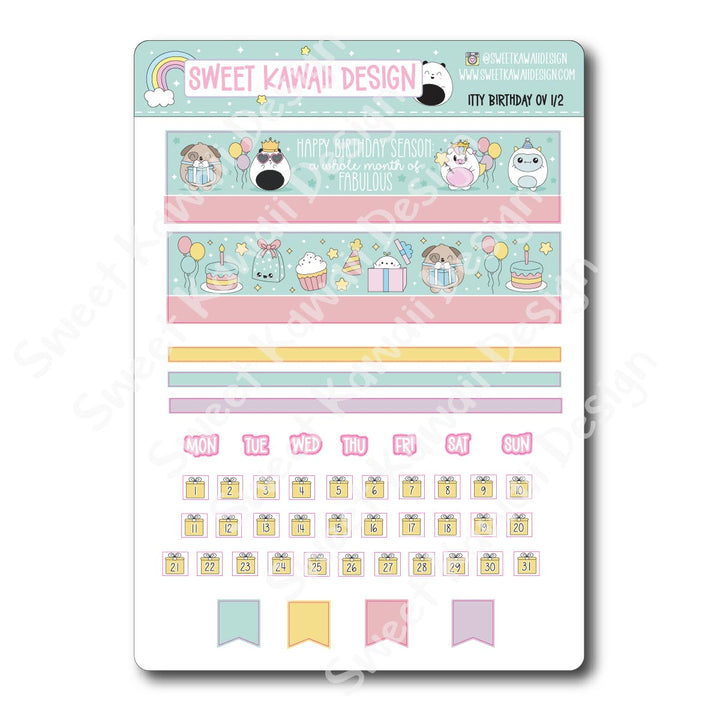 Birthday Monthly Overview Stickers - Itty Bitty