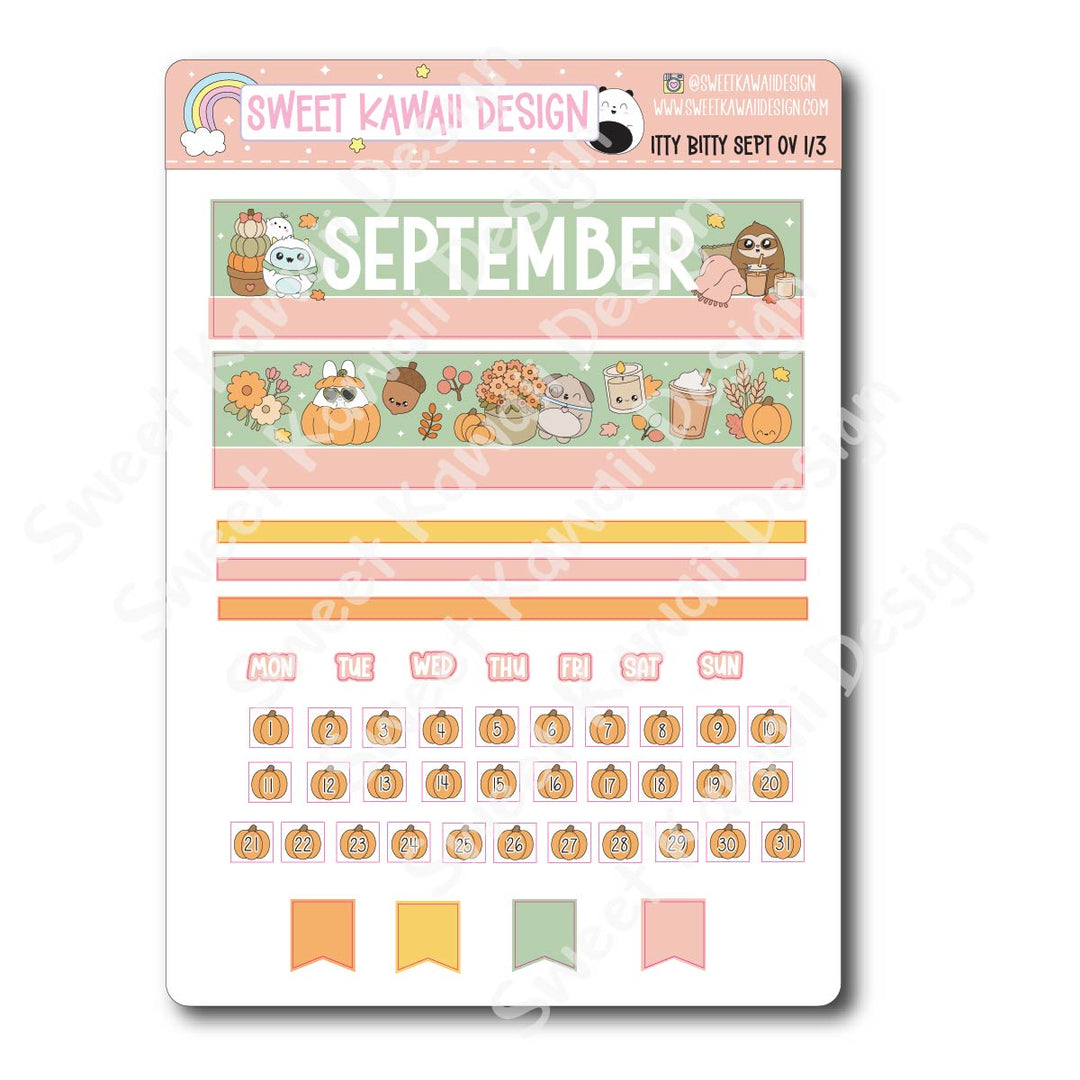 Itty Bitty September 2026 Monthly Overview Stickers