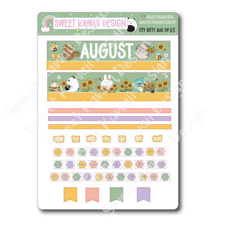 Itty Bitty August 2026 Monthly Overview Stickers