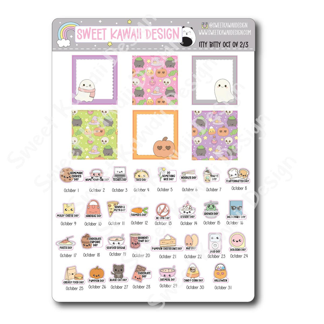 Itty Bitty October 2025 Monthly Overview Stickers