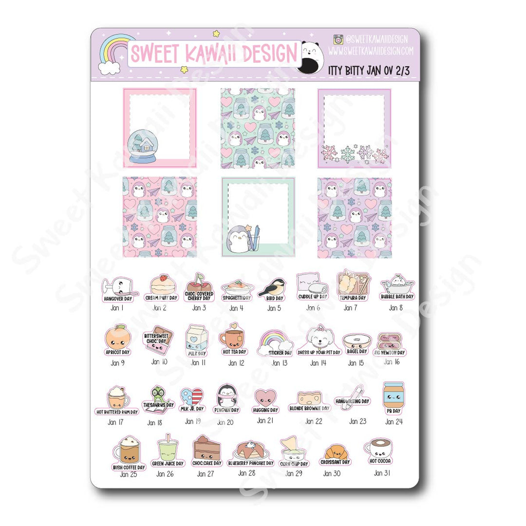 Itty Bitty January 2026 Monthly Overview Stickers
