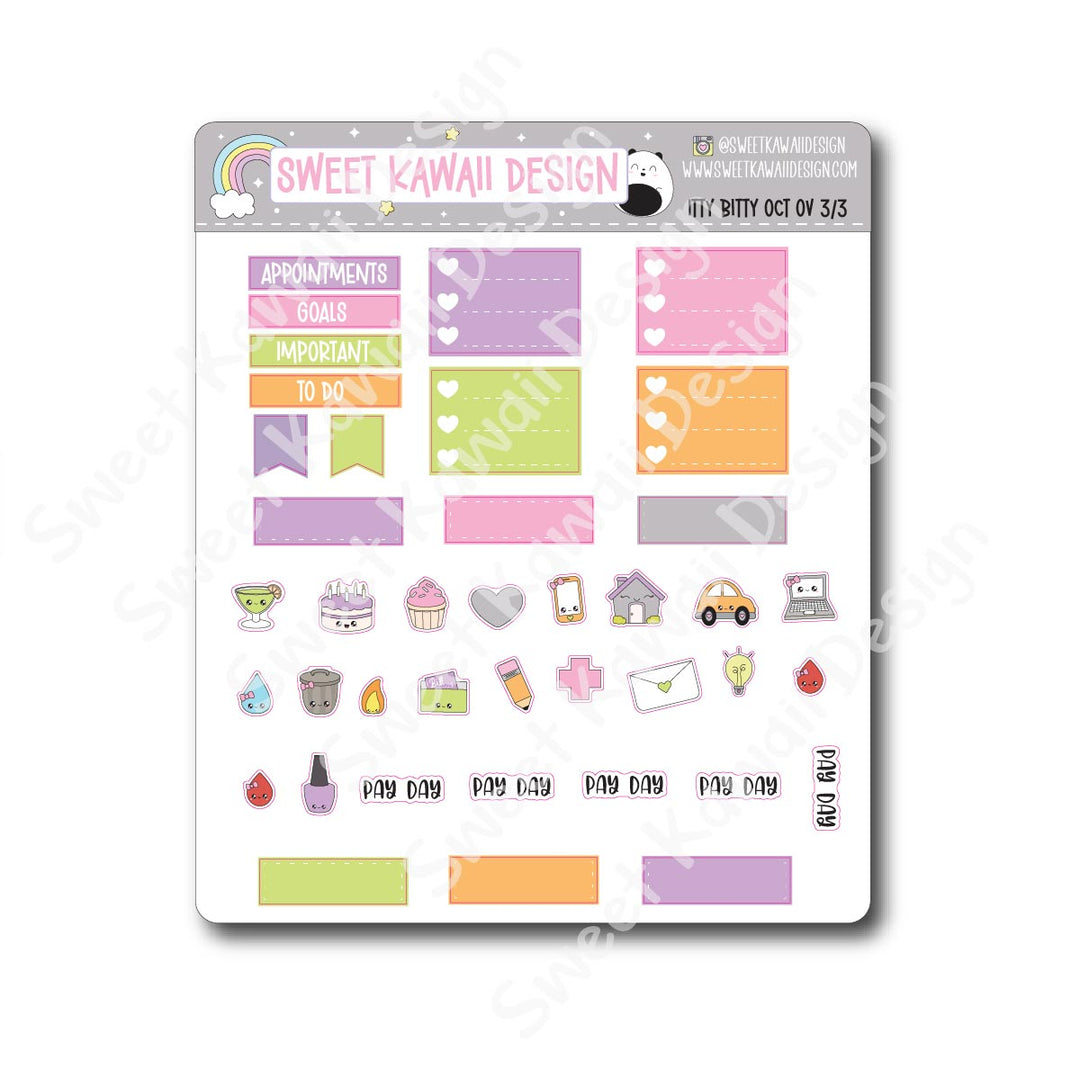 Itty Bitty October 2025 Monthly Overview Stickers