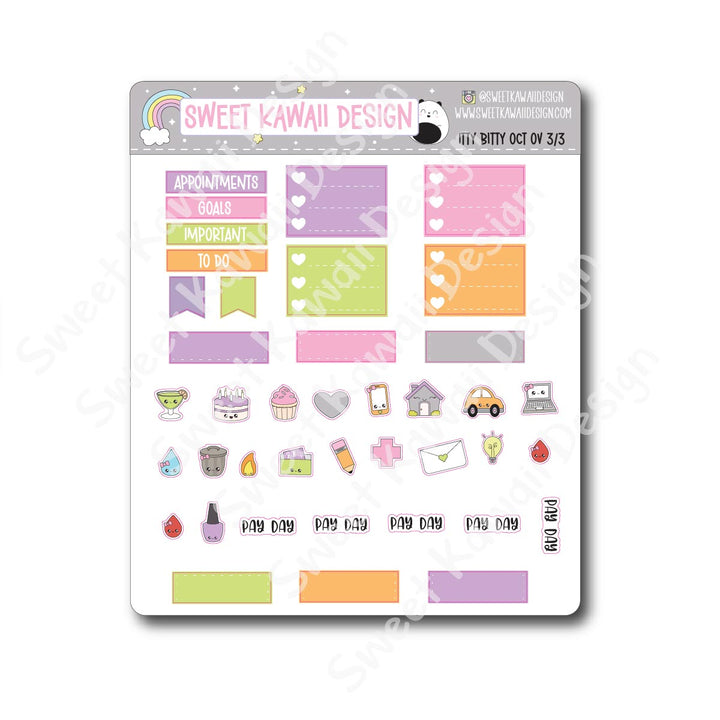 Itty Bitty October 2025 Monthly Overview Stickers