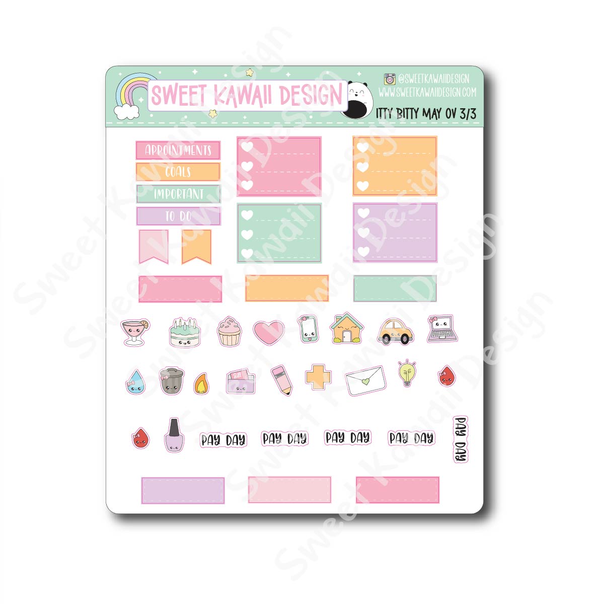 Itty Bitty May 2024 Monthly Overview Stickers