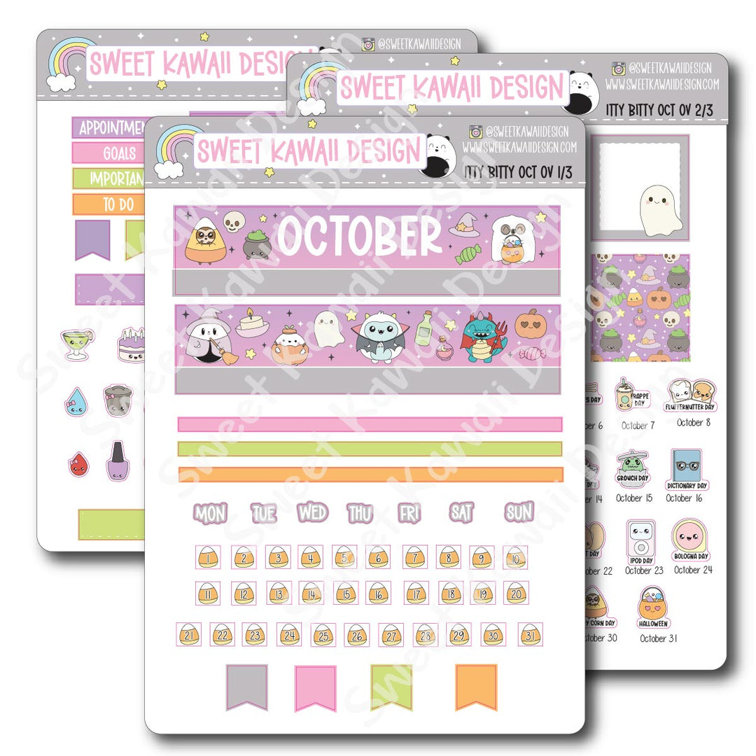 Itty Bitty October 2025 Monthly Overview Stickers