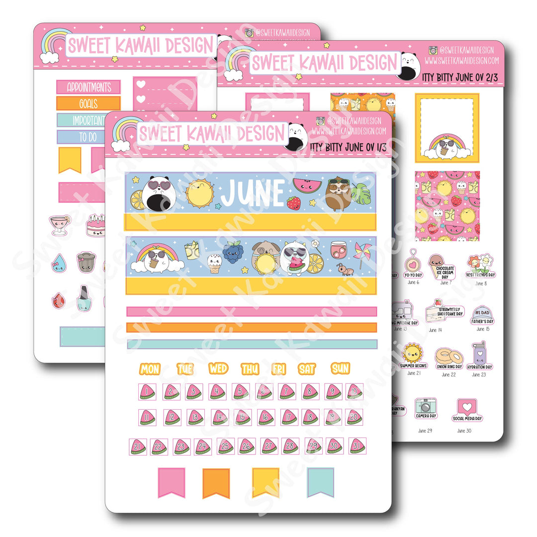 Itty Bitty June 2025 Monthly Overview Stickers
