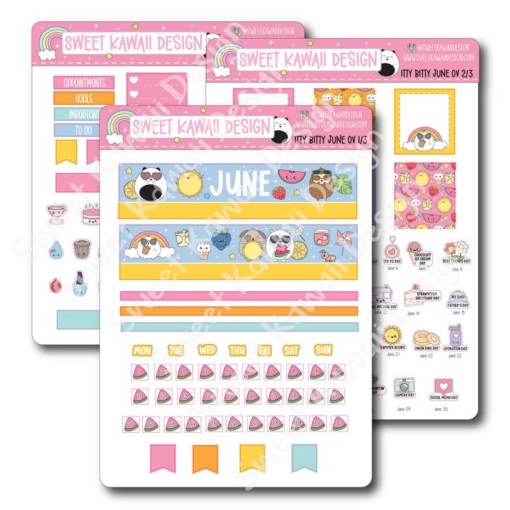 Itty Bitty June 2025 Monthly Overview Stickers