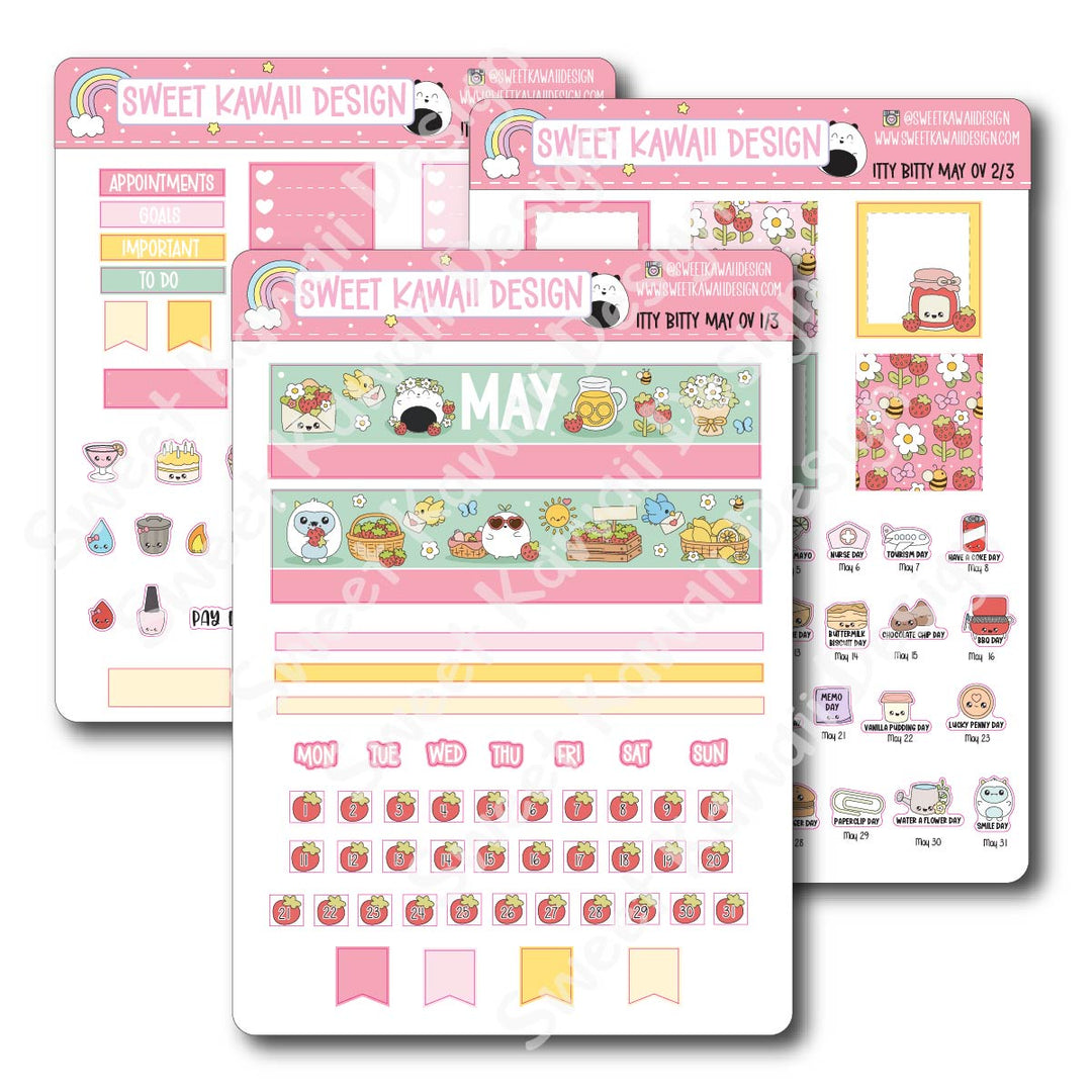 Itty Bitty May 2026 Monthly Overview Stickers