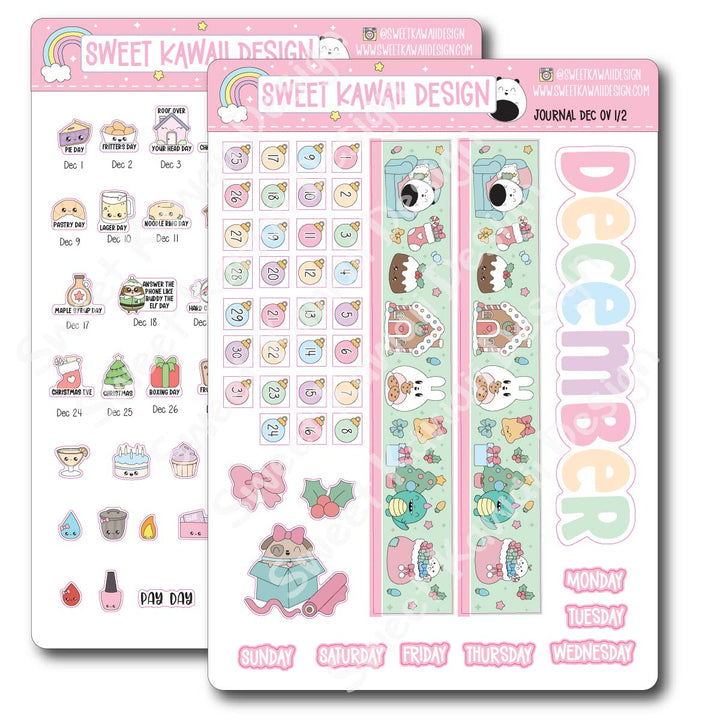 December 2026 Monthly Overview Stickers - Journal