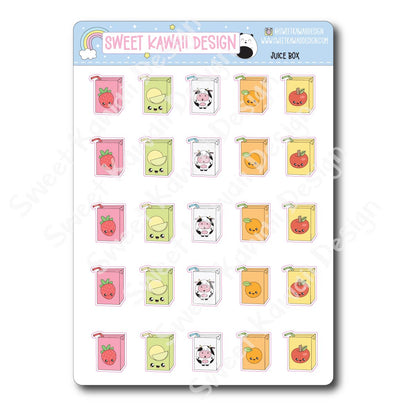 Kawaii Juice Box Stickers