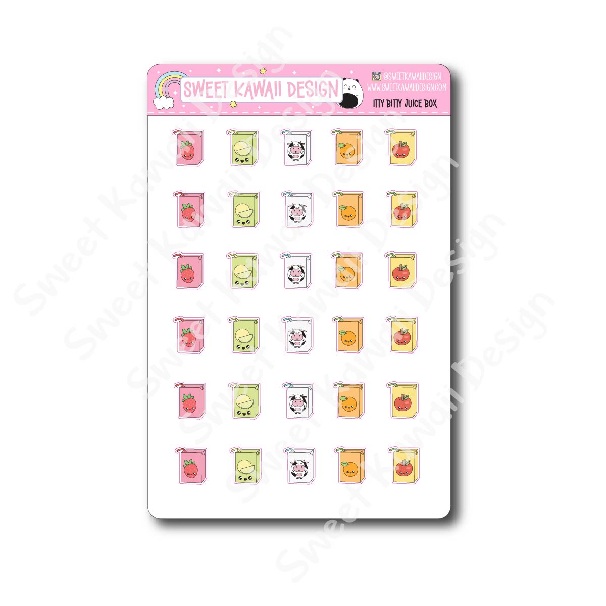 Kawaii Juice Box Stickers