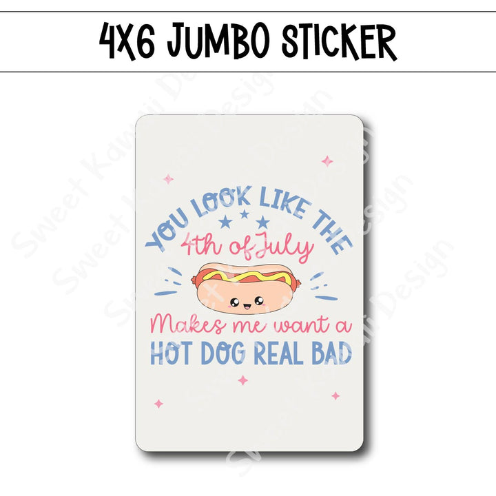 Kawaii Jumbo Sticker - 4th of July - Size Options Available