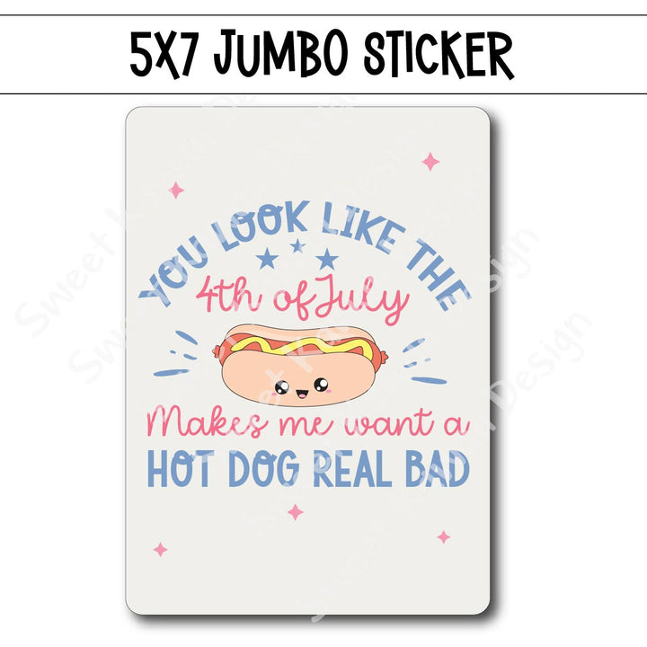 Kawaii Jumbo Sticker - 4th of July - Size Options Available