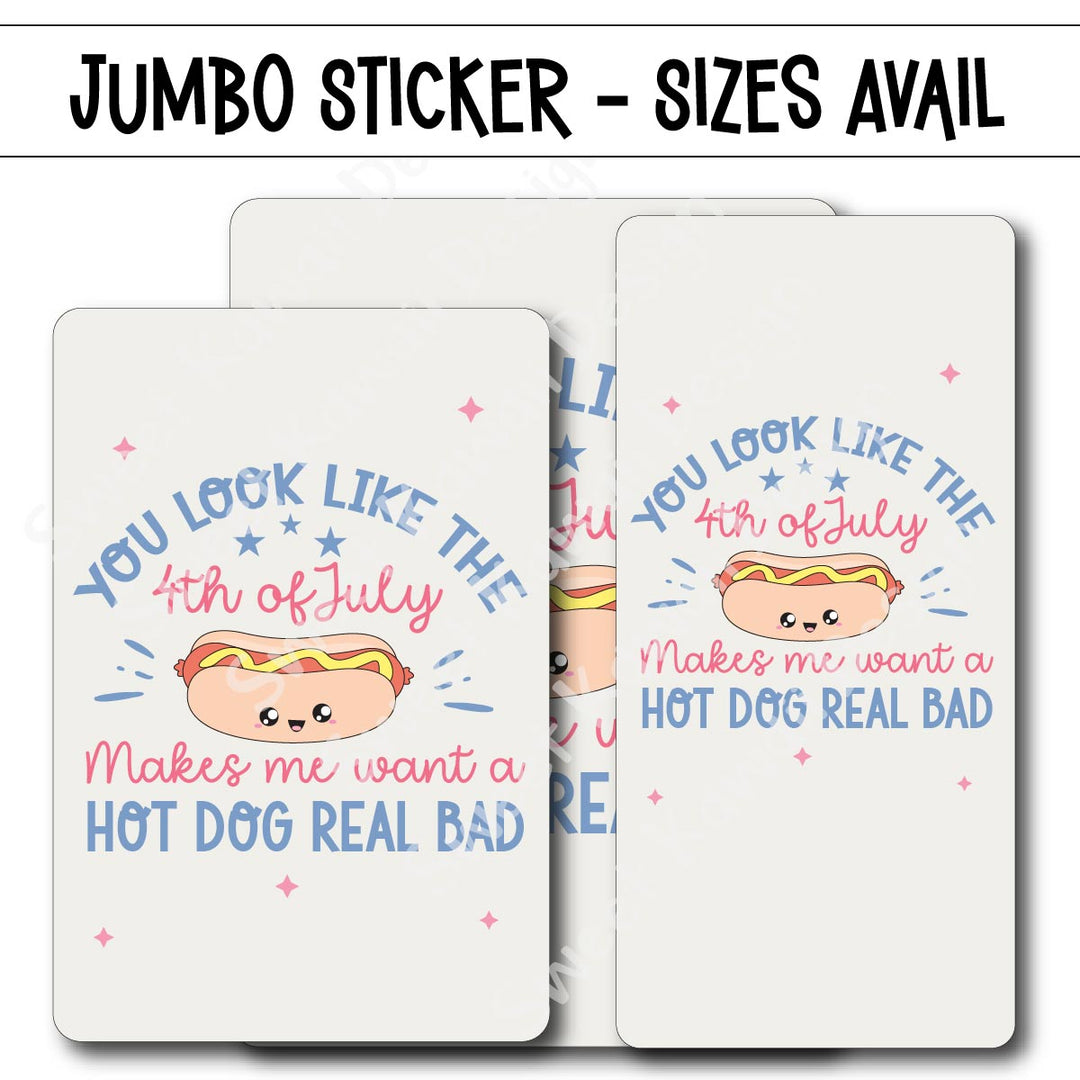 Kawaii Jumbo Sticker - 4th of July - Size Options Available