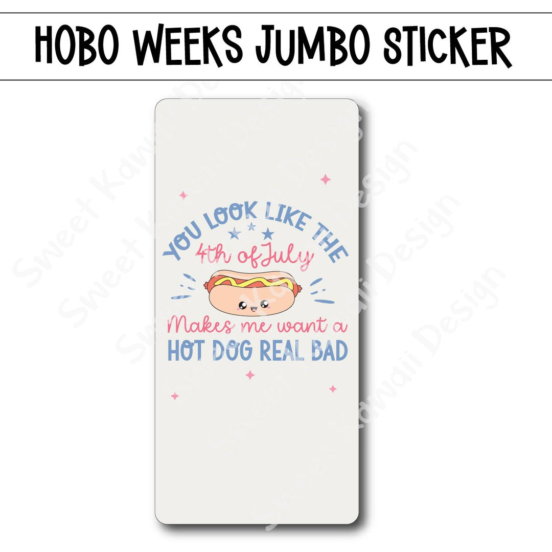 Kawaii Jumbo Sticker - 4th of July - Size Options Available