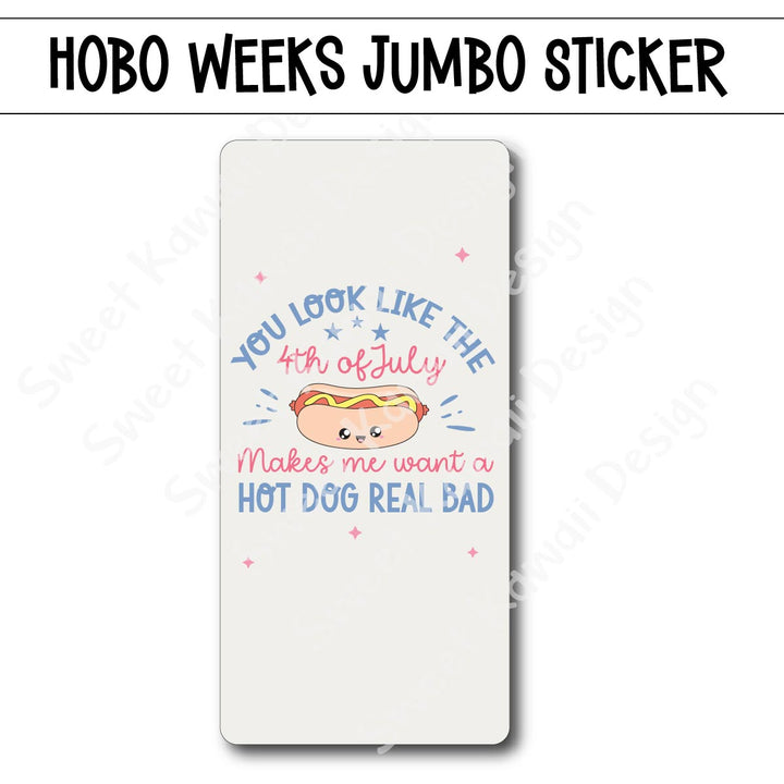 Kawaii Jumbo Sticker - 4th of July - Size Options Available