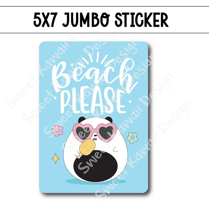 Kawaii Jumbo Sticker - Beach Please