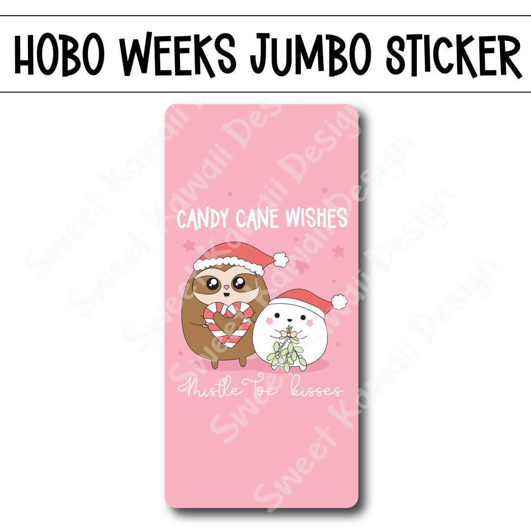 Kawaii Jumbo Sticker - Candy Cane Wishes - Size Options Available