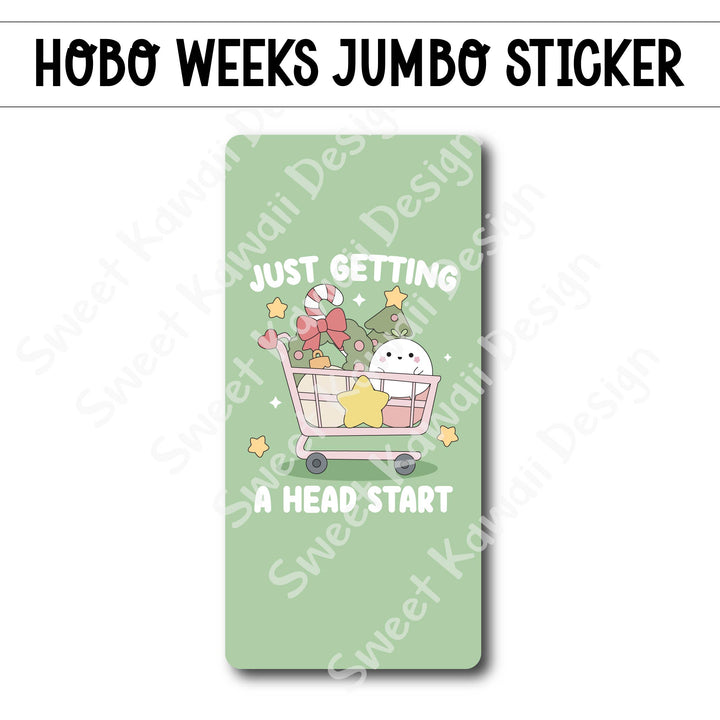 Kawaii Jumbo Sticker - Christmas Head Start