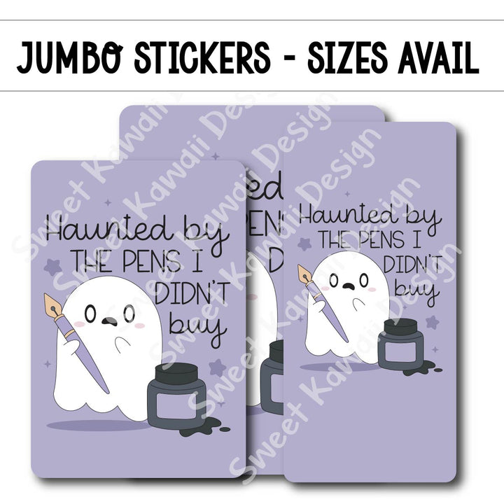 Kawaii Jumbo Sticker - Haunted by Pens