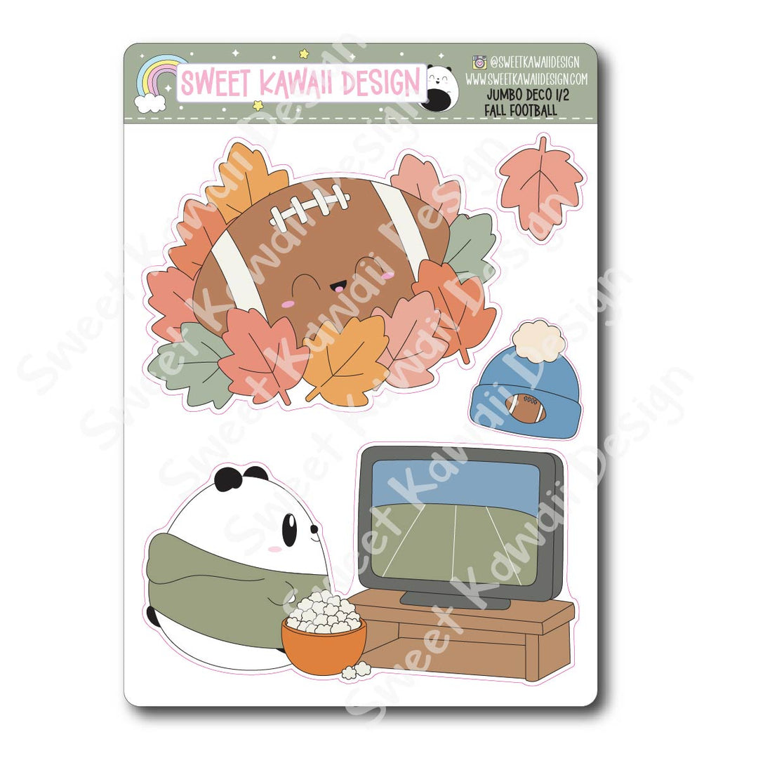 Kawaii Jumbo Deco Stickers - Fall Football