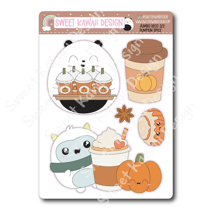 Kawaii Jumbo Deco Stickers - Pumpkin Spice Latte