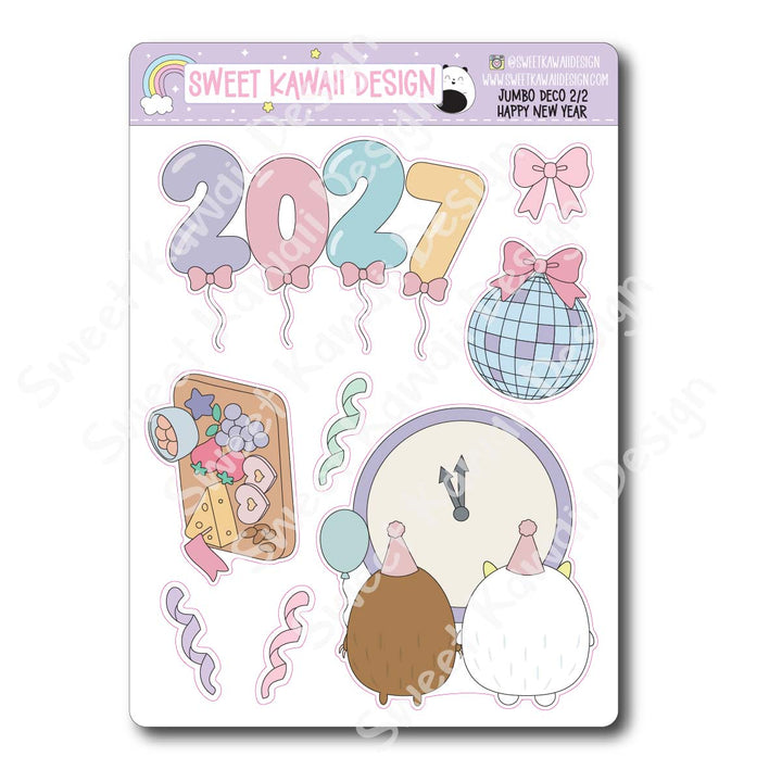 Kawaii Jumbo Deco Stickers - Happy New Year