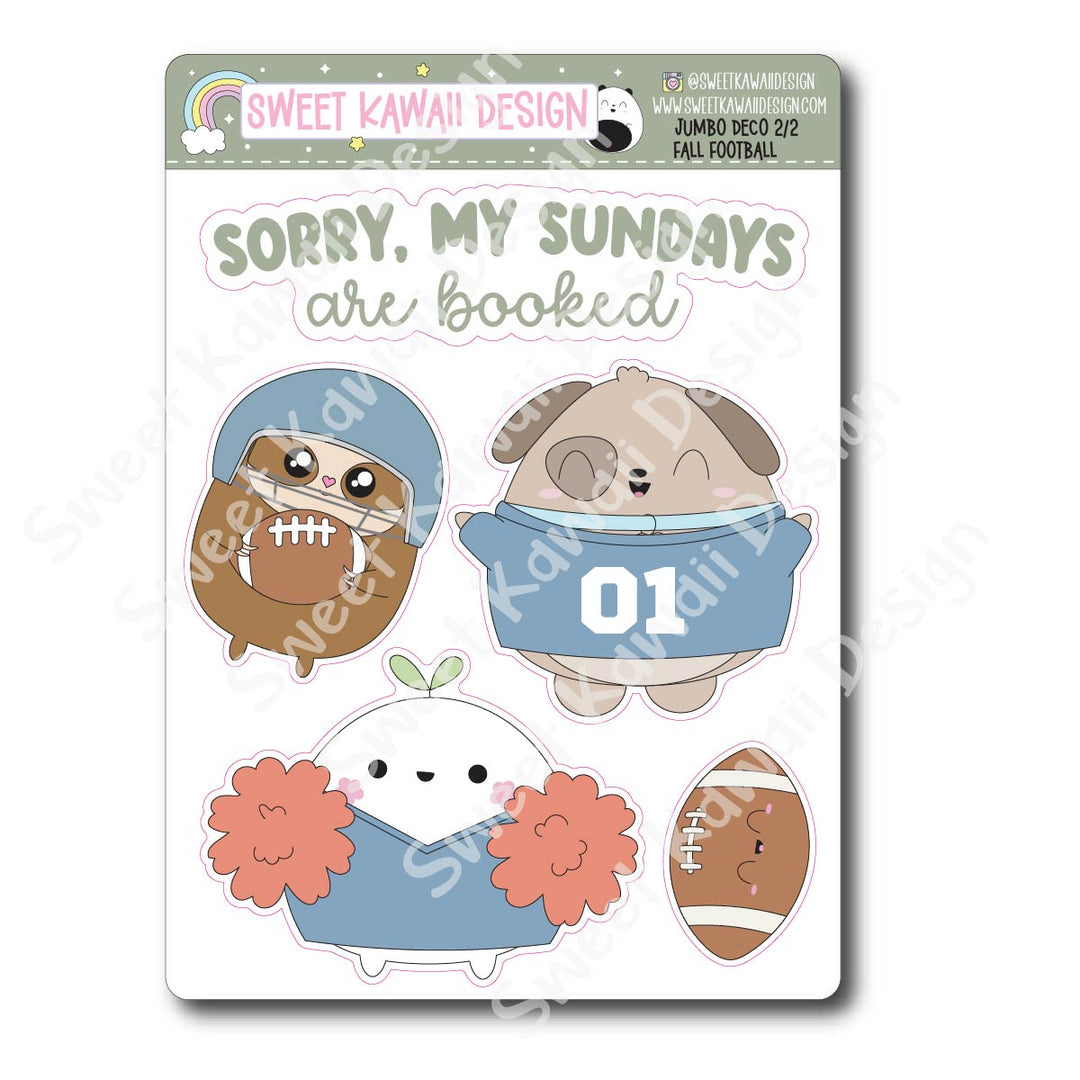 Kawaii Jumbo Deco Stickers - Fall Football