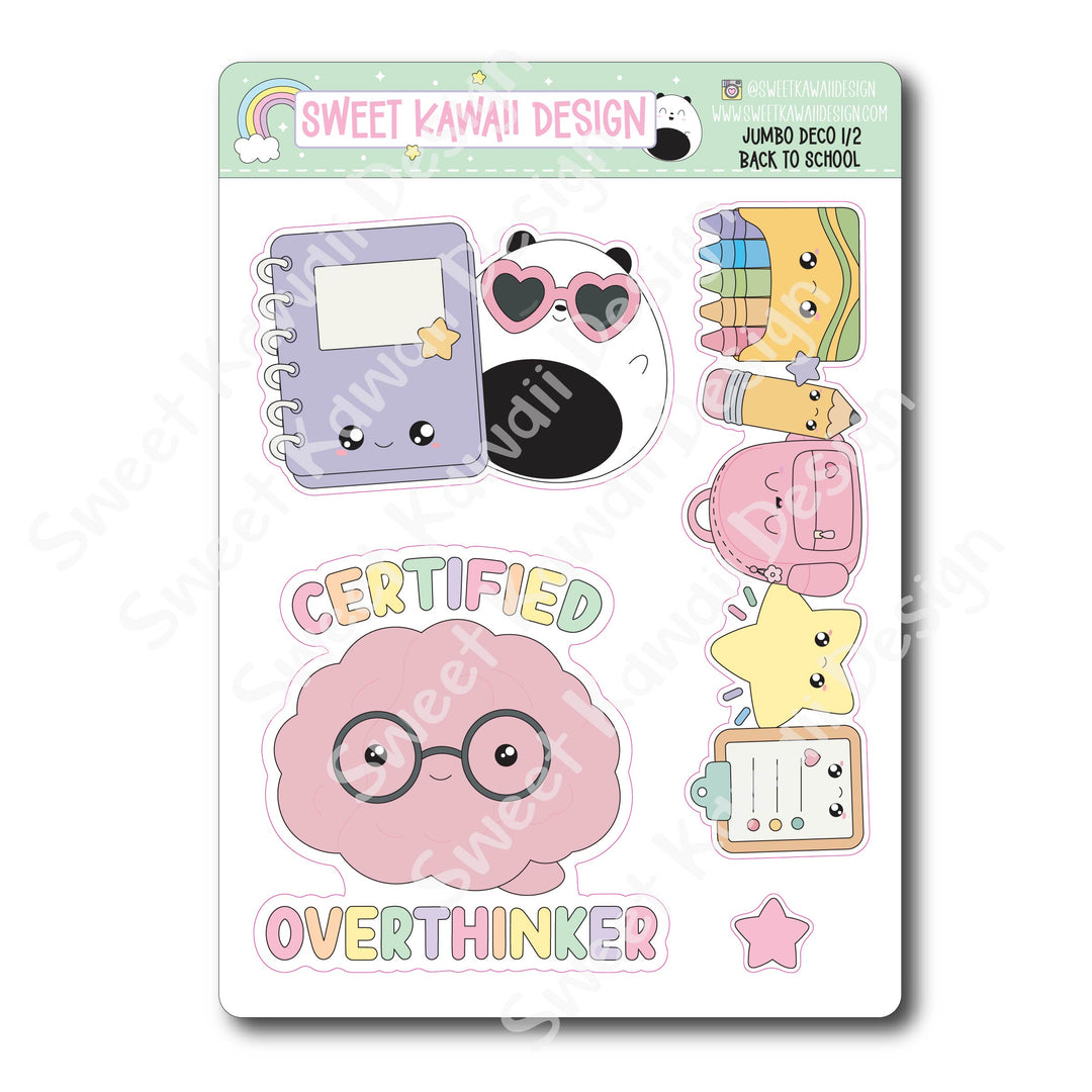 Kawaii Jumbo Deco Stickers - Back to School