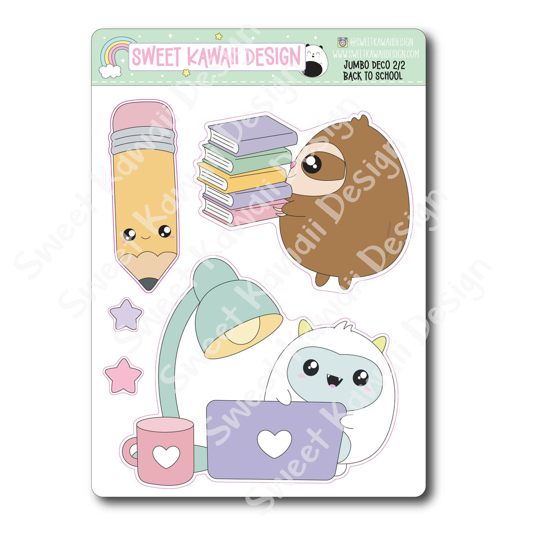 Kawaii Jumbo Deco Stickers - Back to School
