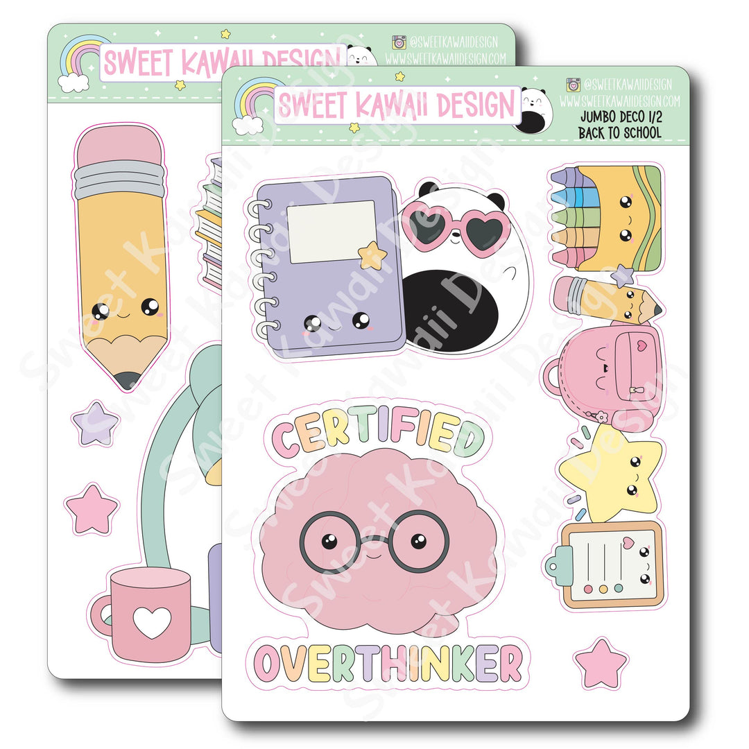 Kawaii Jumbo Deco Stickers - Back to School