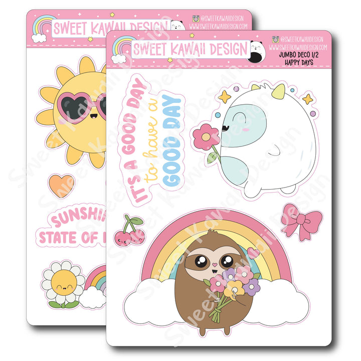 Kawaii Jumbo Deco Stickers - Happy Days