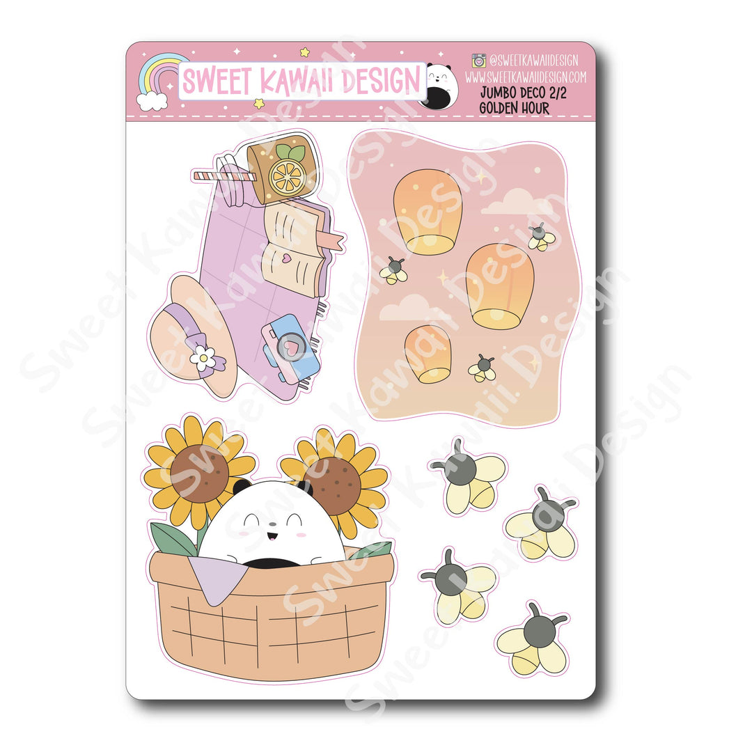 Kawaii Jumbo Deco Stickers - Golden Hour