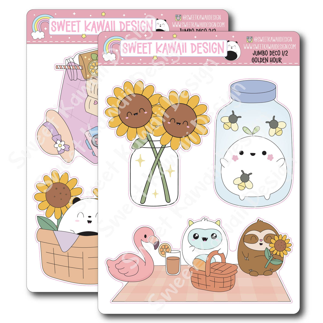 Kawaii Jumbo Deco Stickers - Golden Hour