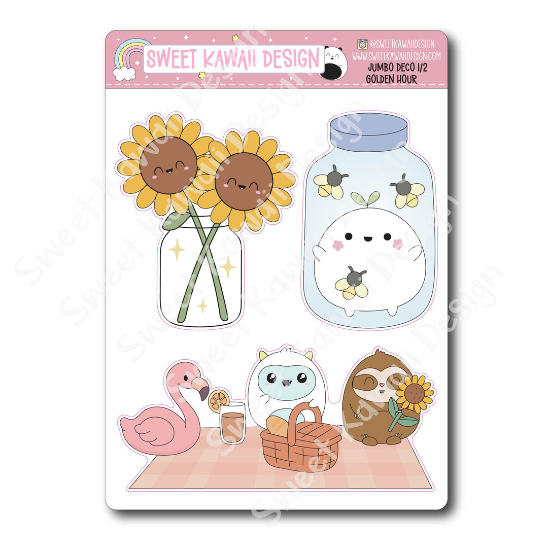 Kawaii Jumbo Deco Stickers - Golden Hour