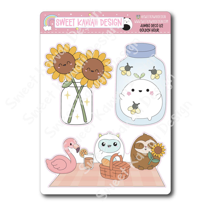 Kawaii Jumbo Deco Stickers - Golden Hour