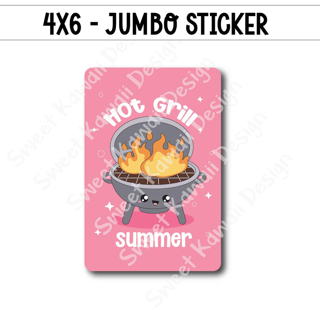 Kawaii Jumbo Sticker - Hot Grill Summer
