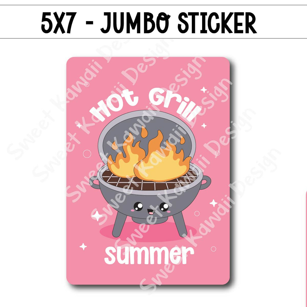 Kawaii Jumbo Sticker - Hot Grill Summer