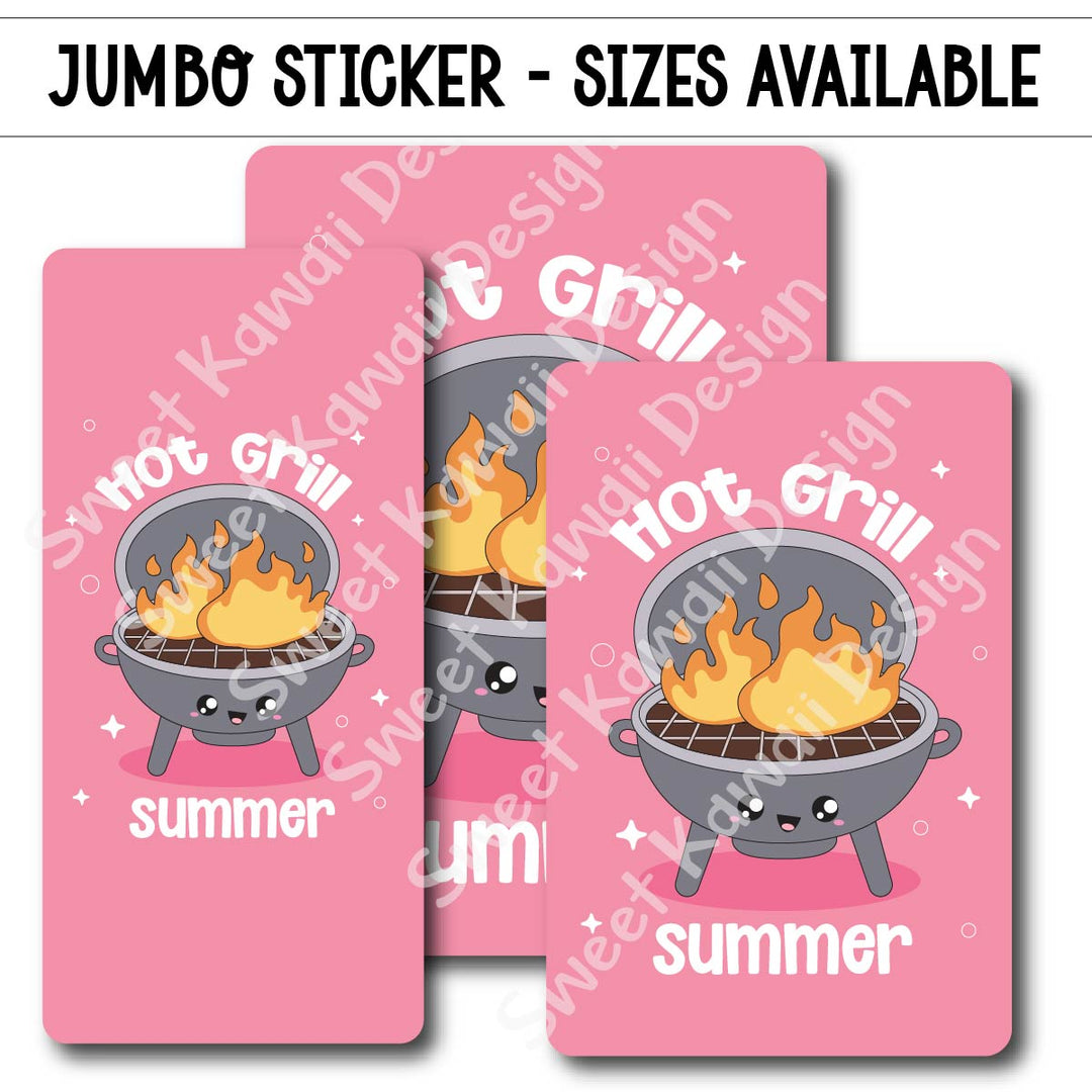 Kawaii Jumbo Sticker - Hot Grill Summer