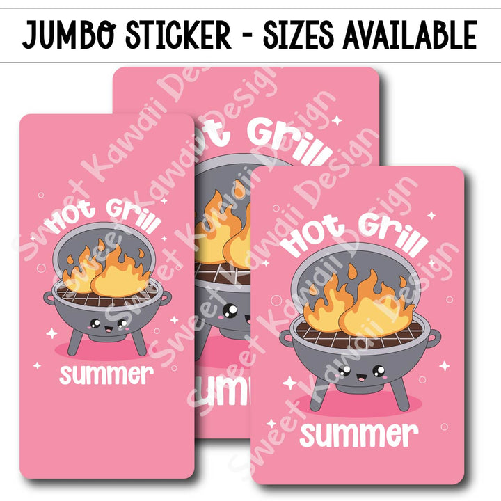 Kawaii Jumbo Sticker - Hot Grill Summer