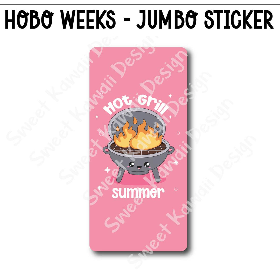 Kawaii Jumbo Sticker - Hot Grill Summer